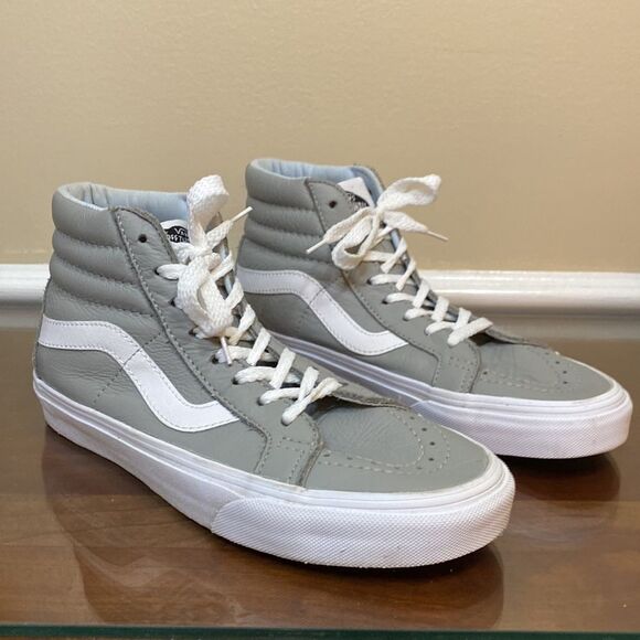 Vans Sk8-Hi Gray Leather - Women’s size 7 or Men Size 5.5 - Picture 1 of 10